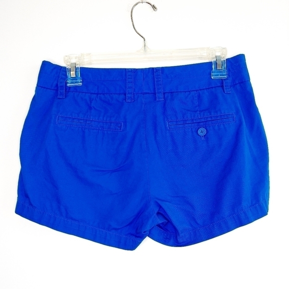 J. Crew Chino Shorts Bright Blue Sz 2 100% Cotton - Picture 2 of 6